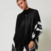 Poncho En Maille Jacquard Avec Logo