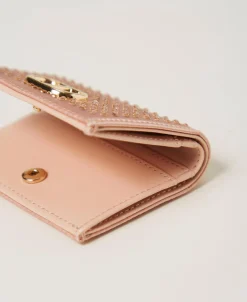 Portefeuille En Satin Avec Strass Et Oval T