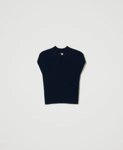 Pull Ajusté Avec Côtes Décoratives