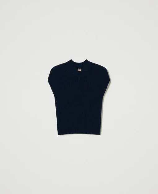 Pull Ajusté Avec Côtes Décoratives