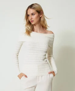 Pull Ajusté Avec épaules Dénudées