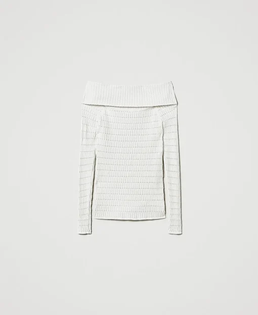 Pull Ajusté Avec épaules Dénudées