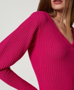 Pull Ajusté Côtelé