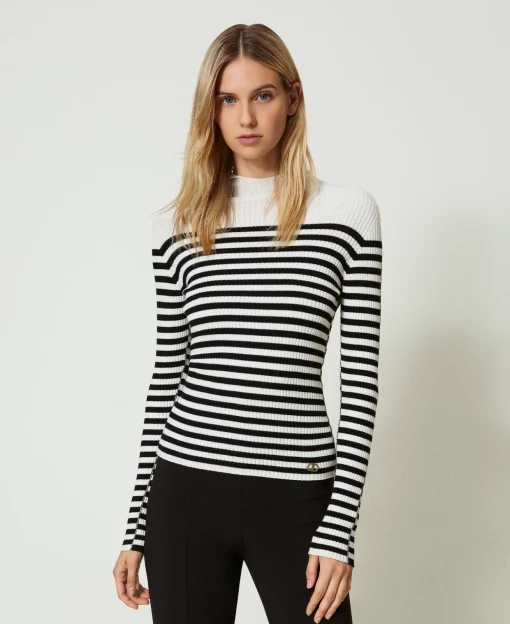 Pull Ajusté Rayé