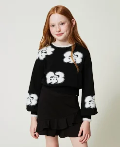 Pull Avec Fleurs Incrustées