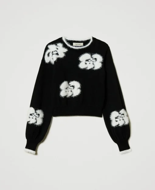 Pull Avec Fleurs Incrustées
