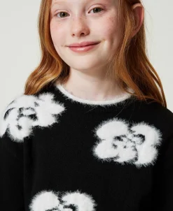 Pull Avec Fleurs Incrustées