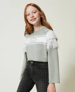 Pull Avec Oval T Jacquard Et Franges