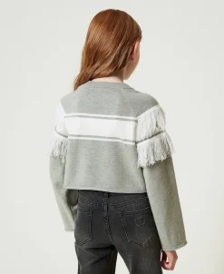 Pull Avec Oval T Jacquard Et Franges