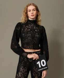 Pull Boxy En Crochet Floral