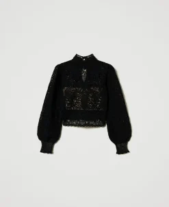 Pull Boxy En Crochet Floral