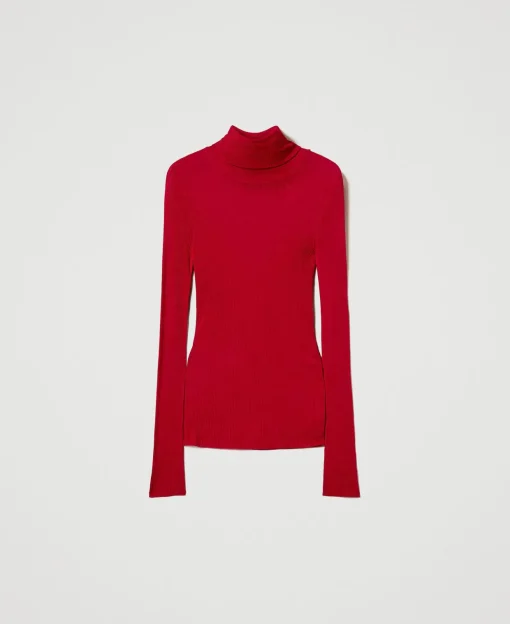 Pull Col Montant Ajusté En Viscose