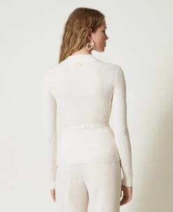 Pull Col Montant Avec Ceinture