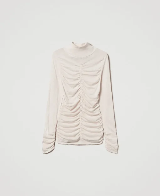 Pull Col Montant Avec Fronce