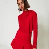 Pull Col Montant Avec Nœud Et Broderie