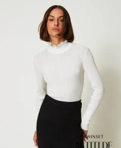 Pull Col Montant Avec Perles