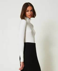 Pull Col Montant Avec Perles