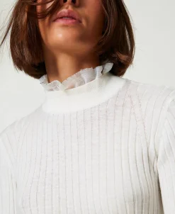 Pull Col Montant Avec Perles
