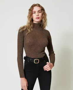 Pull Col Montant En Fil Lurex