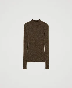 Pull Col Montant En Fil Lurex