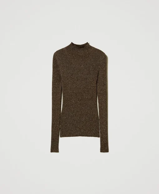 Pull Col Montant En Fil Lurex
