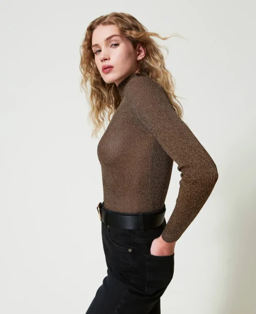 Pull Col Montant En Fil Lurex