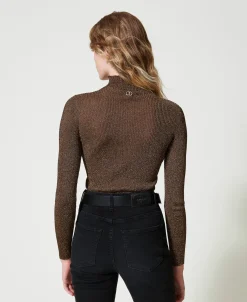 Pull Col Montant En Fil Lurex