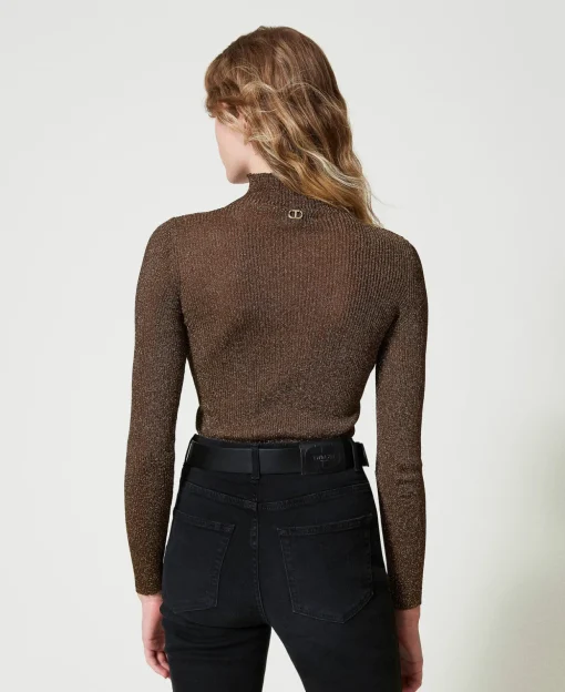 Pull Col Montant En Fil Lurex