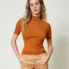 Pull Col Montant En Soie Et Cachemire