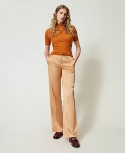 Pull Col Montant En Soie Et Cachemire