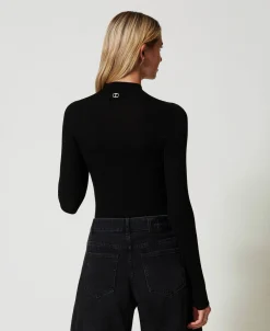 Pull Col Montant Sans Coutures En Laine