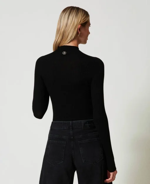 Pull Col Montant Sans Coutures En Laine