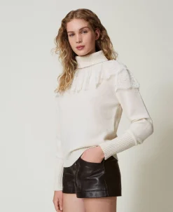 Pull Col Roulé En Laine Et Cachemire