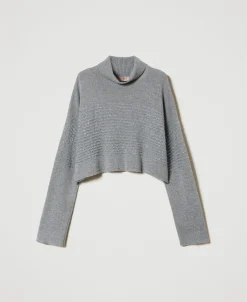 Pull Col Roulé En Laine Mélangée Avec Sequins