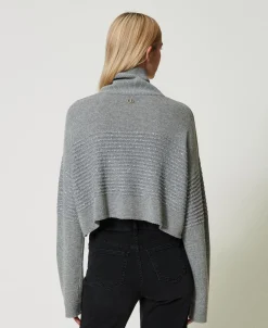 Pull Col Roulé En Laine Mélangée Avec Sequins
