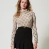 Pull Col Roulé En Mohair Mélangé Avec Imprimé