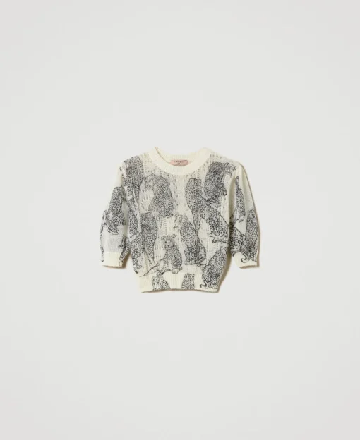 Pull Cropped En Mélange De Laine Et Mohair
