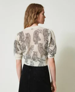 Pull Cropped En Mélange De Laine Et Mohair