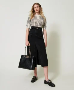 Pull Cropped En Mélange De Laine Et Mohair