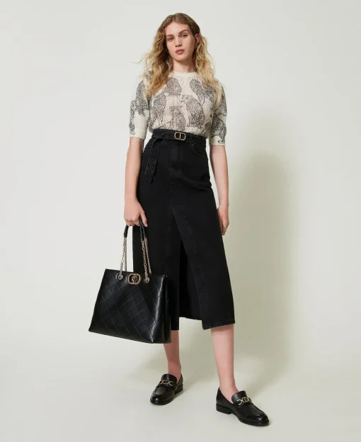 Pull Cropped En Mélange De Laine Et Mohair