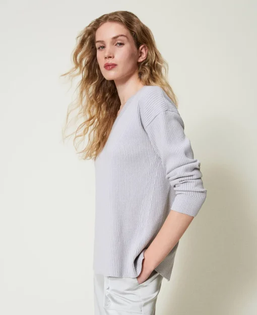 Pull Côtelé Avec Fente