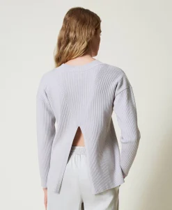 Pull Côtelé Avec Fente