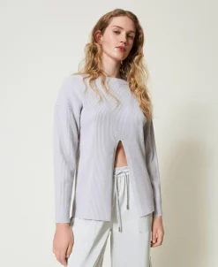Pull Côtelé Avec Fente