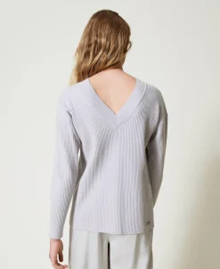 Pull Côtelé Avec Fente