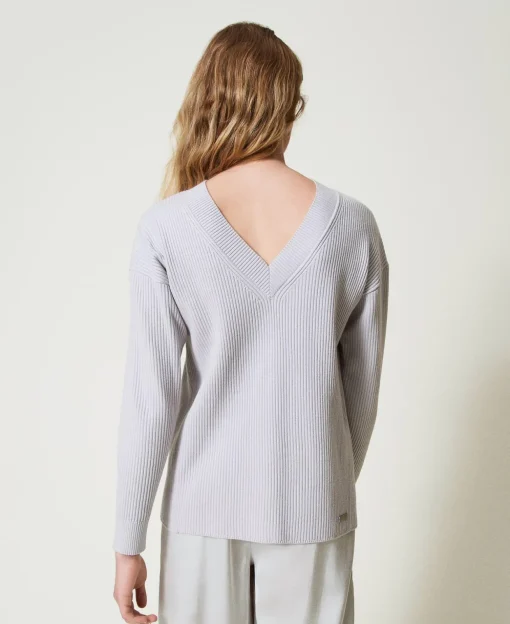 Pull Côtelé Avec Fente