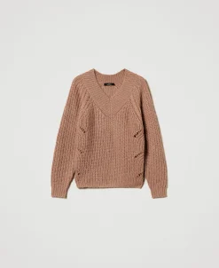 Pull Côtelé Avec Torsades