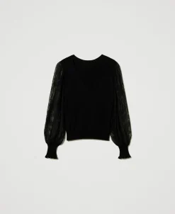 Pull Double Usage Avec Manches En Dentelle