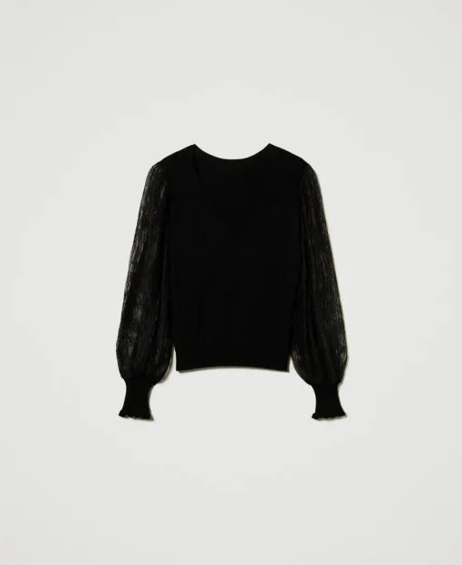Pull Double Usage Avec Manches En Dentelle