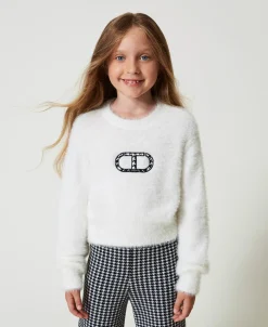 Pull Effet Fourrure Avec Logo Oval T