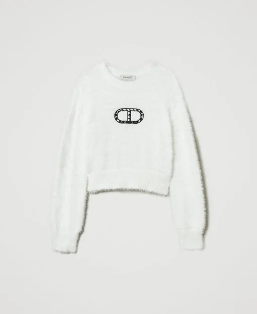 Pull Effet Fourrure Avec Logo Oval T
